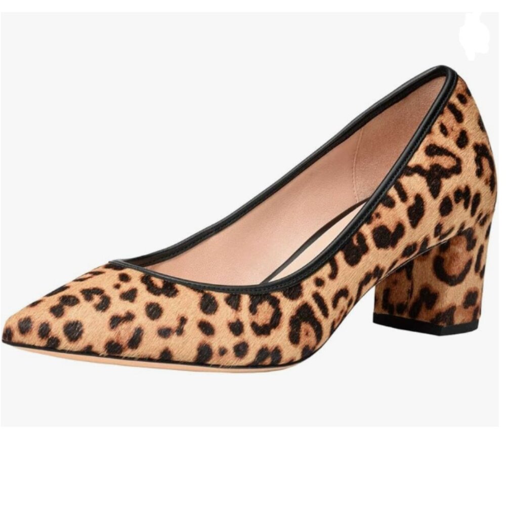YDN Animal Print Block Heel Pumps